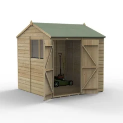 7' X 7' Forest Beckwood 25yr Guarantee Shiplap Pressure Treated Double Door Reverse Apex Wooden Shed (2.28m X 2.12m) -Zen Gardenia Sales spr77dd2wm open 05.24.23 1