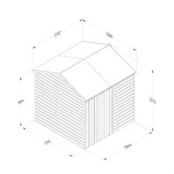 7' X 7' Forest Beckwood 25yr Guarantee Shiplap Pressure Treated Windowless Double Door Reverse Apex Wooden Shed (2.28m X 2.12m) 24 7' X 7' Forest Beckwood 25yr Guarantee Shiplap Pressure Treated Windowless Double Door Reverse Apex Wooden Shed (2.28m X 2.12m) -Zen Gardenia Sales spr77ddnwm line drawing 2023