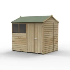 8' X 6' Forest Beckwood 25yr Guarantee Shiplap Pressure Treated Double Door Reverse Apex Wooden Shed (2.42m X 1.99m) -Zen Gardenia Sales spr86dd2wm closed 05.24.23 1 1