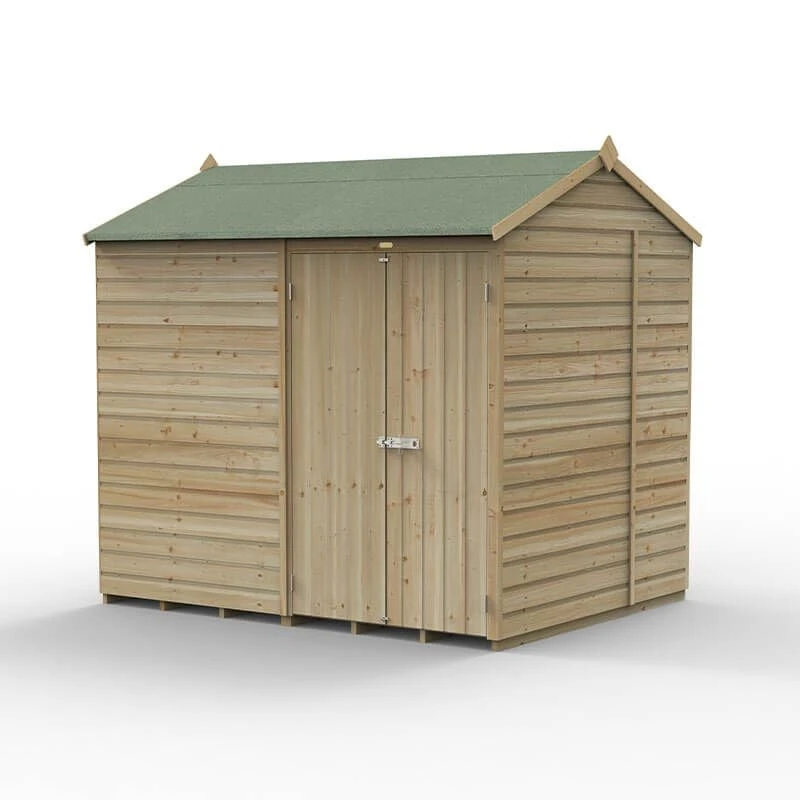 8' X 6' Forest Beckwood 25yr Guarantee Shiplap Pressure Treated Windowless Double Door Reverse Apex Wooden Shed (2.42m X 1.99m) 4 8' X 6' Forest Beckwood 25yr Guarantee Shiplap Pressure Treated Windowless Double Door Reverse Apex Wooden Shed (2.42m X 1.99m) - Image 2