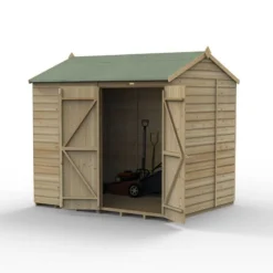 8' X 6' Forest Beckwood 25yr Guarantee Shiplap Pressure Treated Windowless Double Door Reverse Apex Wooden Shed (2.42m X 1.99m) 37 8' X 6' Forest Beckwood 25yr Guarantee Shiplap Pressure Treated Windowless Double Door Reverse Apex Wooden Shed (2.42m X 1.99m) -Zen Gardenia Sales spr86ddnwm open 05.30.23