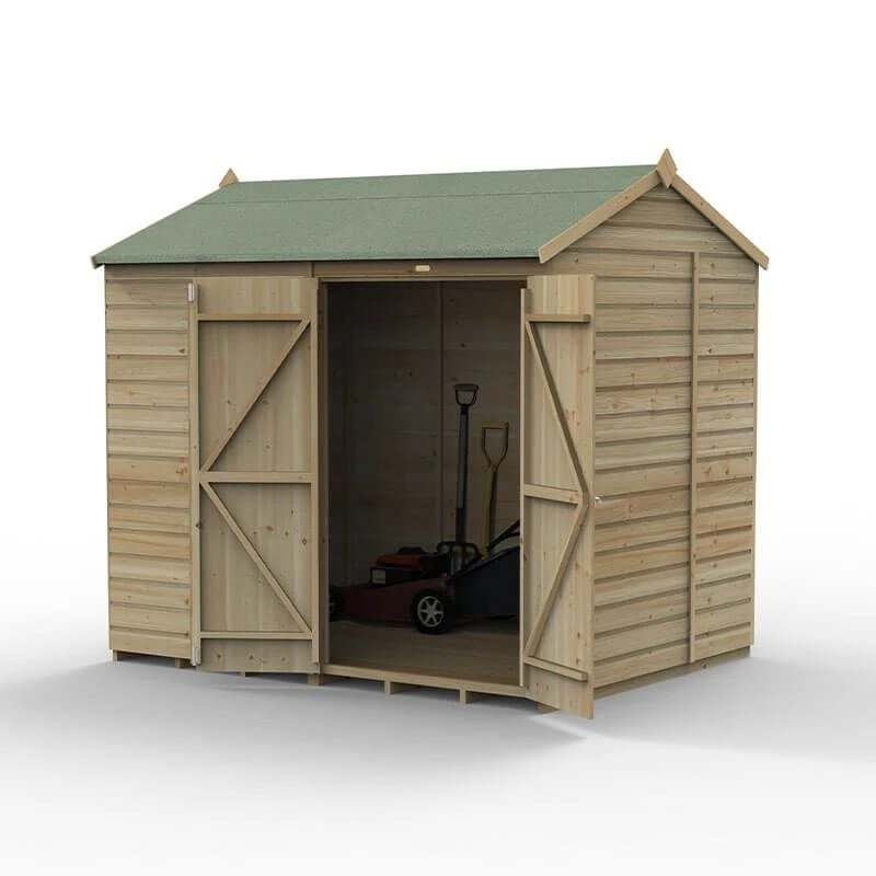 8' X 6' Forest Beckwood 25yr Guarantee Shiplap Pressure Treated Windowless Double Door Reverse Apex Wooden Shed (2.42m X 1.99m) 19 8' X 6' Forest Beckwood 25yr Guarantee Shiplap Pressure Treated Windowless Double Door Reverse Apex Wooden Shed (2.42m X 1.99m) - Image 17