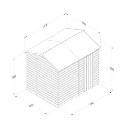 8' X 6' Forest Beckwood 25yr Guarantee Shiplap Pressure Treated Windowless Reverse Apex Wooden Shed (2.42m X 1.99m) 24 8' X 6' Forest Beckwood 25yr Guarantee Shiplap Pressure Treated Windowless Reverse Apex Wooden Shed (2.42m X 1.99m) -Zen Gardenia Sales spr86nwm line drawing 2023