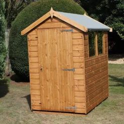6' X 6' Traditional Standard Shiplap Apex Wooden Garden Shed (1.83m X 1.83m) -Zen Gardenia Sales standard apex sheds insitu1 min 8