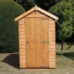 7' X 7' Traditional Standard Shiplap Apex Wooden Garden Shed (2.14m X 2.14m) -Zen Gardenia Sales standard apex sheds insitu4 min 9