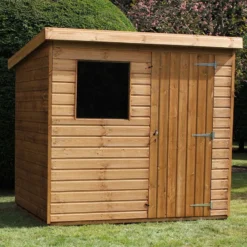 10' X 8' Traditional Standard Shiplap Pent Wooden Garden Shed (3.05m X 2.44m) -Zen Gardenia Sales standard pent sheds insitu4 min 1