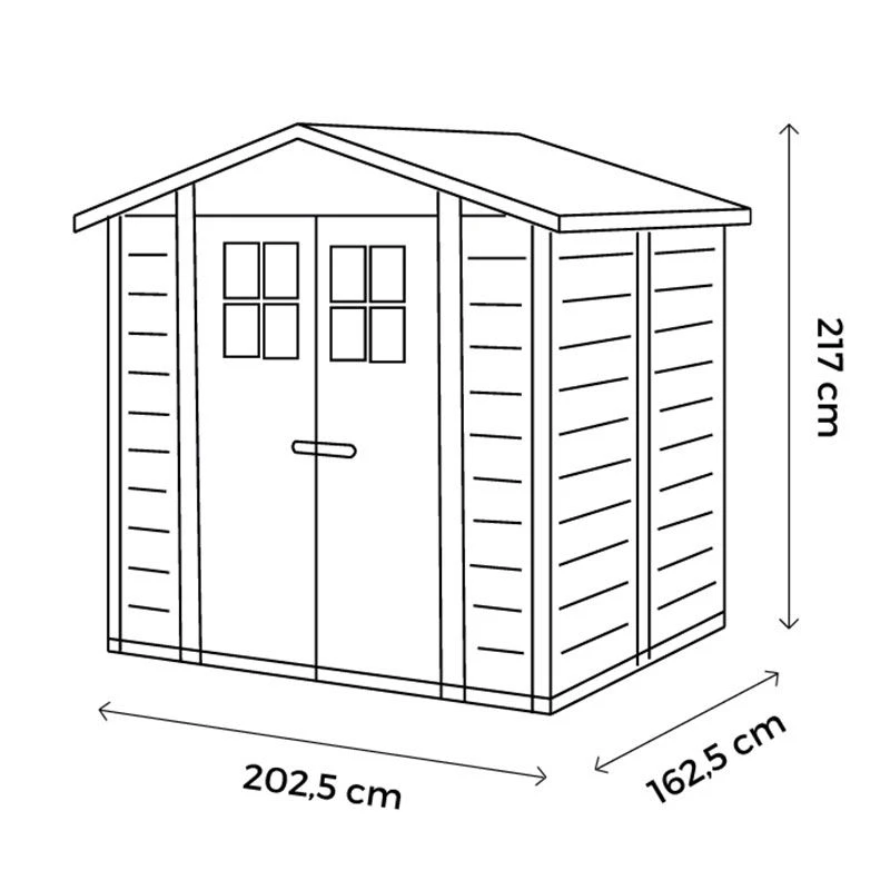 6'6 X 5'4 Shire Tuscany Evo 200 Apex Plastic Double Door Shed (2.02m X 1.62m) 4 6'6 X 5'4 Shire Tuscany Evo 200 Apex Plastic Double Door Shed (2.02m X 1.62m) - Image 2