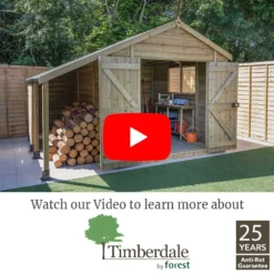12' X 8' Forest Timberdale 25yr Guarantee Tongue & Groove Pressure Treated Windowless Double Door Combination Apex Shed (3.65m X 2.52m) -Zen Gardenia Sales timberdale video thumbnail image 1 14 4