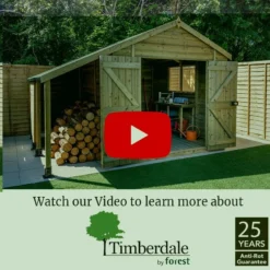 12' X 8' Forest Timberdale 25yr Guarantee Tongue & Groove Pressure Treated Windowless Reverse Apex Shed (3.65m X 2.52m) -Zen Gardenia Sales timberdale video thumbnail image 1 9 4