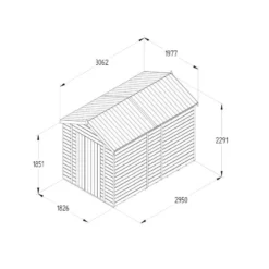 10' X 6' Forest Timberdale 25yr Guarantee Tongue & Groove Pressure Treated Windowless Apex Shed (3.06m X 1.98m) -Zen Gardenia Sales tpa106nwm drawing