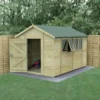 12' X 8' Forest Timberdale 25yr Guarantee Tongue & Groove Pressure Treated Apex Shed – 4 Windows (3.65m X 2.52m) -Zen Gardenia Sales tpa812m4w
