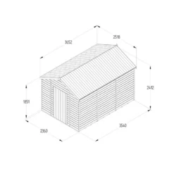 12' X 8' Forest Timberdale 25yr Guarantee Tongue & Groove Pressure Treated Windowless Apex Shed (3.65m X 2.52m) -Zen Gardenia Sales tpa812nwm drawing