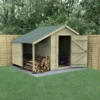 8' X 6' Forest Timberdale 25yr Guarantee Tongue & Groove Pressure Treated Windowless Apex Shed With Logstore (2.5m X 1.83m) -Zen Gardenia Sales tpa86lsnwm
