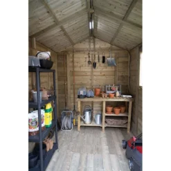 8' X 6' Forest Timberdale 25yr Guarantee Tongue & Groove Pressure Treated Apex Shed (2.47m X 1.98m) -Zen Gardenia Sales tpa86m 8x6 apex close up16 min 1