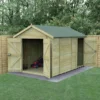 12' X 8' Forest Timberdale 25yr Guarantee Tongue & Groove Pressure Treated Windowless Double Door Combination Apex Shed (3.65m X 2.52m) -Zen Gardenia Sales tpac812ddnwm