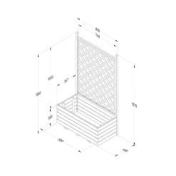 2'7 X 1'4 Forest Trellis Wooden Garden Planter (0.8m X 0.4m) -Zen Gardenia Sales tpla 4