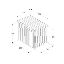 7' X 5' Forest Timberdale 25yr Guarantee Tongue & Groove Pressure Treated Windowless Pent Shed (2.24m X 1.7m) 23 7' X 5' Forest Timberdale 25yr Guarantee Tongue & Groove Pressure Treated Windowless Pent Shed (2.24m X 1.7m) -Zen Gardenia Sales tpp75nwm drawing