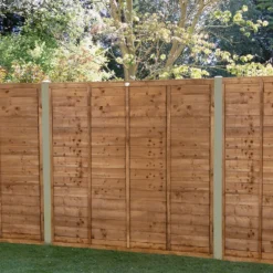 Forest 6' X 5'6 Brown Pressure Treated Super Lap Fence Panel (1.83m X 1.68m)