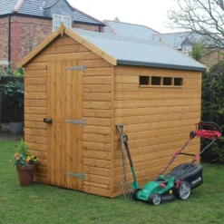12' X 8' Traditional Shiplap Apex Security Wooden Garden Shed (3.66m X 2.44m)
