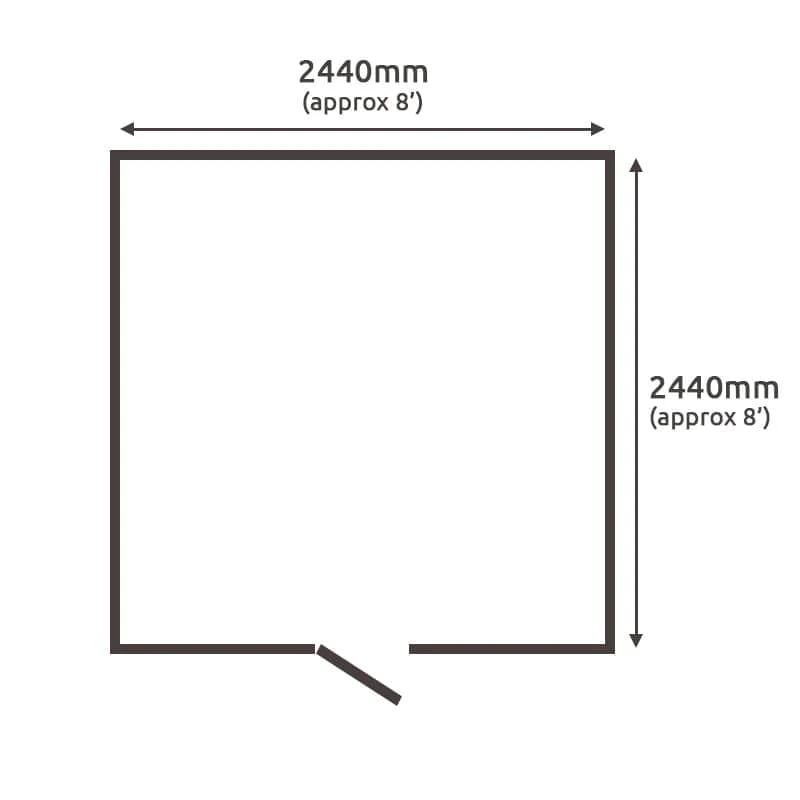 8' X 8' Traditional Shiplap 8' Cabin Garden Shed (2.44m X 2.44m) 4 8' X 8' Traditional Shiplap 8' Cabin Garden Shed (2.44m X 2.44m) - Image 2