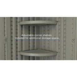 8' X 13' Suncast New Tremont Two Apex Roof Plastic Garden Storage Shed (2.43m X 4.03m) -Zen Gardenia Sales tremont corner shelves 1