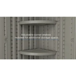 8' X 10' Suncast New Tremont Three Apex Roof Plastic Garden Storage Shed (2.43m X 3.11m) -Zen Gardenia Sales tremont corner shelves 2