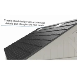 8' X 16' Suncast New Tremont One Apex Roof Plastic Garden Storage Shed (2.43m X 4.96m) -Zen Gardenia Sales tremont shingle roof