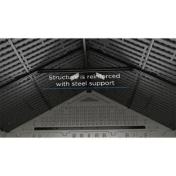 8' X 13' Suncast New Tremont Two Apex Roof Plastic Garden Storage Shed (2.43m X 4.03m) -Zen Gardenia Sales tremont steel support 1