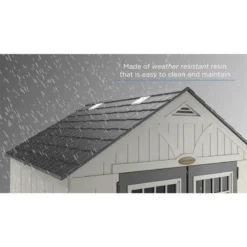 8' X 16' Suncast New Tremont One Apex Roof Plastic Garden Storage Shed (2.43m X 4.96m) -Zen Gardenia Sales tremont weatherproof