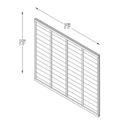 Forest 6' X 5' Pressure Treated Lap Fence Panel (1.83m X 1.52m) -Zen Gardenia Sales tsuper65ptr pressure treated superlap panel 1 52m drawing