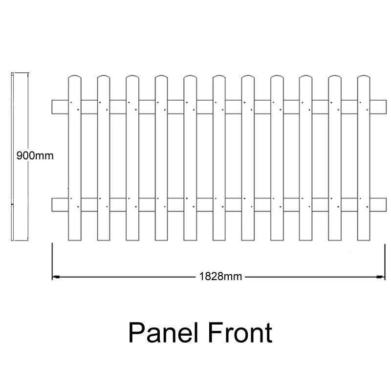 Forest 6' X 3' Pressure Treated Pale Picket Fence Panel (1.83m X 0.9m) 5 Forest 6' X 3' Pressure Treated Pale Picket Fence Panel (1.83m X 0.9m) - Image 3