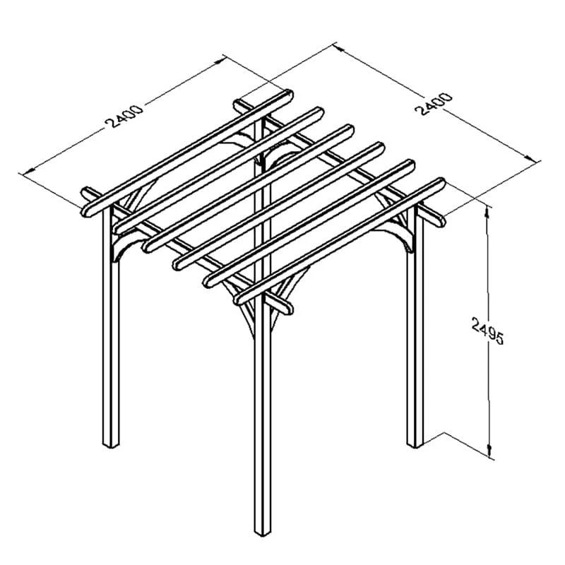 Forest Ultima Wooden Garden Pergola 8' X 8' 4 Forest Ultima Wooden Garden Pergola 8' X 8' - Image 2