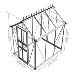 4' X 6' Halls Cotswold Birdlip Small Greenhouse With Toughened Glass (1.47m X 1.94m) 10 4' X 6' Halls Cotswold Birdlip Small Greenhouse With Toughened Glass (1.47m X 1.94m) -Zen Gardenia Sales v01575 eden birdlip 4x6 small greenhouse drawing min