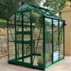 4' X 8' Halls Cotswold Birdlip Small Greenhouse In Green With Toughened Glass (1.47m X 2.56m) -Zen Gardenia Sales v01578 eden birdlip 4x6 small greenhouse green main min 1 1