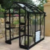 4' X 6' Halls Cotswold Birdlip Small Greenhouse In Black With Toughened Glass (1.47m X 1.94m) -Zen Gardenia Sales v01581 eden birdlip 4x6 small greenhouse black main min