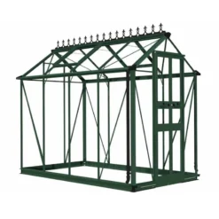 4' X 8' Halls Cotswold Birdlip Small Greenhouse In Green With Toughened Glass (1.47m X 2.56m) -Zen Gardenia Sales v01587 eden birdlip 4x8 small greenhouse green cutout min