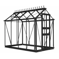 4' X 8' Halls Cotswold Birdlip Small Greenhouse In Black With Toughened Glass (1.47m X 2.56m) 29 4' X 8' Halls Cotswold Birdlip Small Greenhouse In Black With Toughened Glass (1.47m X 2.56m) -Zen Gardenia Sales v01590 eden birdlip 4x8 small greenhouse black cutout min 1
