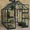 6' X 6' Halls Cotswold Burford Small Greenhouse In Green With Toughened Glass (1.94m X 1.94m)