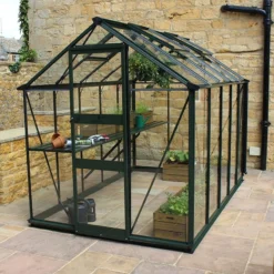 6' X 8' Halls Cotswold Burford Small Greenhouse In Black With Toughened Glass (1.94m X 2.56m) 17 6' X 8' Halls Cotswold Burford Small Greenhouse In Black With Toughened Glass (1.94m X 2.56m) -Zen Gardenia Sales v01608 eden burford 6x8 small greenhouse black no2 min