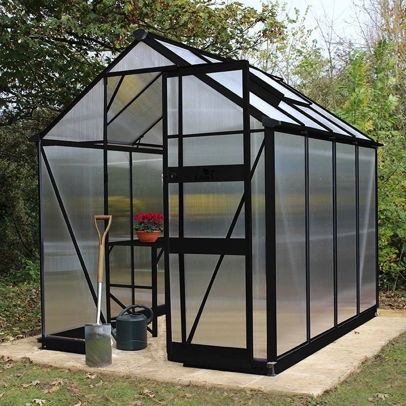 6' X 8' Halls Cotswold Burford Small Greenhouse In Black With Toughened Glass (1.94m X 2.56m) 8 6' X 8' Halls Cotswold Burford Small Greenhouse In Black With Toughened Glass (1.94m X 2.56m) - Image 6