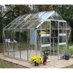 8' X 10' Halls Cotswold Blockley Greenhouse With Toughened Glass (2.56m X 3.17m) -Zen Gardenia Sales v01620 eden blockley 8x10 greenhouse no3 min
