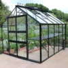 8' X 12' Halls Cotswold Blockley Greenhouse In Black With Toughened Glass (2.56m X 3.79m) -Zen Gardenia Sales v01635 eden blockley 8x12 greenhouse black main min