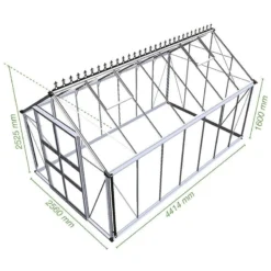8' X 14' Halls Cotswold Blockley Greenhouse With Toughened Glass (2.56m X 4.41m) 8 8' X 14' Halls Cotswold Blockley Greenhouse With Toughened Glass (2.56m X 4.41m) -Zen Gardenia Sales v01638 eden blockley 8x14 greenhouse drawing min