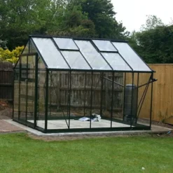 8' X 14' Halls Cotswold Blockley Greenhouse In Black With Toughened Glass (2.56m X 4.41m) -Zen Gardenia Sales v01644 eden blockley 8x14 greenhouse black no3 min