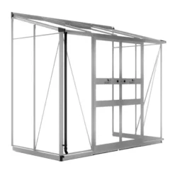 8' X 4' Halls Cotswold Broadway 84 Silver Lean-To Greenhouse (2.56m X 1.32m) -Zen Gardenia Sales v01702 8x4 halls cotswold broadway 84 lean to greenhouse silver cutout min
