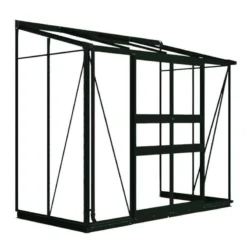 8' X 4' Halls Cotswold Broadway 84 Green Lean-To Greenhouse (2.56m X 1.32m) -Zen Gardenia Sales v01704 8x4 halls cotswold broadway 84 lean to greenhouse green cutout min