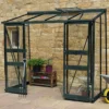 8' X 4' Halls Cotswold Broadway 84 Green Lean-To Greenhouse (2.56m X 1.32m) -Zen Gardenia Sales v01704 8x4 halls cotswold broadway 84 lean to greenhouse green insitu min 1