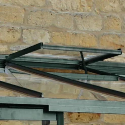 8' X 6' Halls Cotswold Broadway 86 Green Lean-To Greenhouse (2.56m X 1.93m) 11 8' X 6' Halls Cotswold Broadway 86 Green Lean-To Greenhouse (2.56m X 1.93m) -Zen Gardenia Sales v01710 8x6 halls cotswold broadway 86 lean to greenhouse green close up2 min