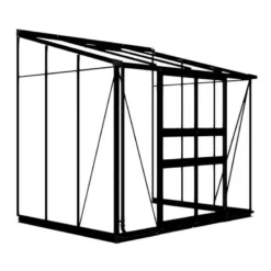 8' X 6' Halls Cotswold Broadway 86 Black Lean-To Greenhouse (2.56m X 1.93m) -Zen Gardenia Sales v01712 8x6 halls cotswold broadway 86 lean to greenhouse black cutout min