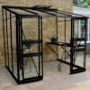 8' X 6' Halls Cotswold Broadway 86 Black Lean-To Greenhouse (2.56m X 1.93m) -Zen Gardenia Sales v01712 8x6 halls cotswold broadway 86 lean to greenhouse black insitu min 1